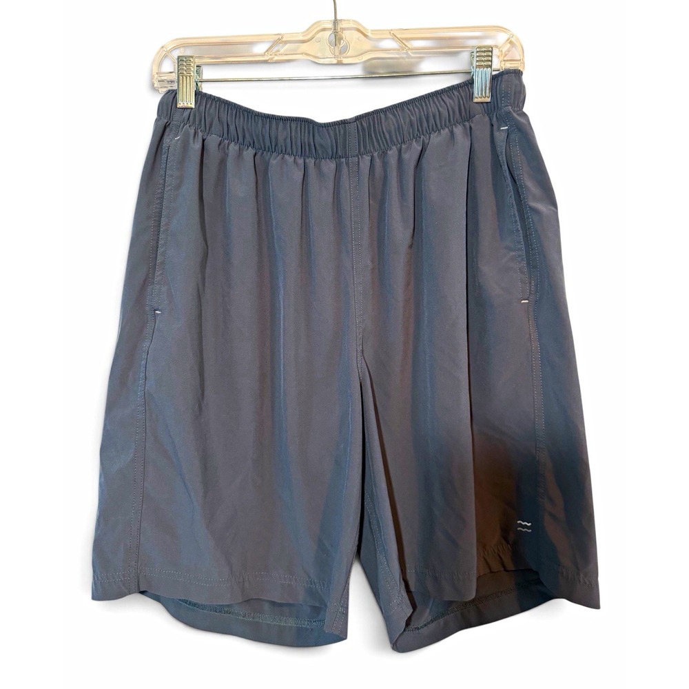 Free Fly Men's Athletic Shorts Size M Gray Elastic Waist Pockets Active Workout